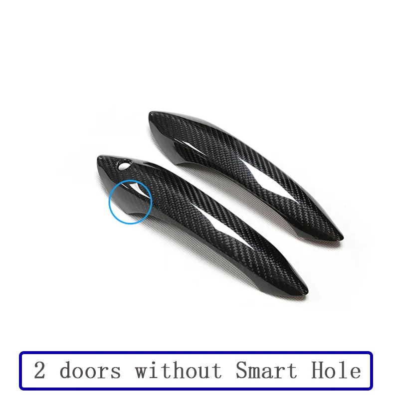Для BMW серий 7 F01 F02 F03 F04 730Li 740Li 750Li 730D 750D 760LI 09-15 углеродного волокна Автомобильная дверная ручка внешней отделки крышки - Название цвета: without smart hole