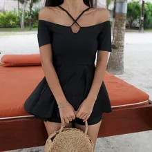 Цельный бикини женский купальный костюм Женская одежда для плавания Плюс Размер Женская одежда для плавания женская новая сексуальная связка слово сплошной Полиэстер Sierra