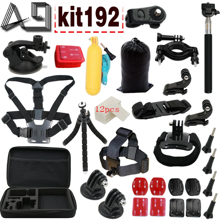 

Gopro Accessories Set For Gopro 5 4 3+ 3 2 1EKEN H9R F60R W9R Xiaomi Yi 4K SJ4000 Action Cam with Head Strap Floating Stick