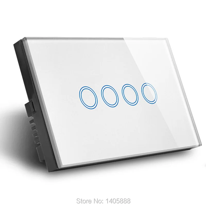 US 4Gang Touch Screen LED lighting Wall Socket Switches,Smart Home push