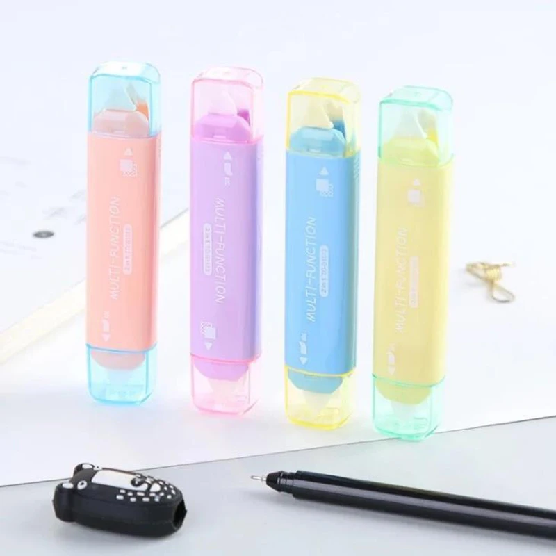 

1 Pcs Kawaii Two In One Mini Double Head Correction Tapes Adhesive Tape Multi-function Glue Learning Stationery Gifts