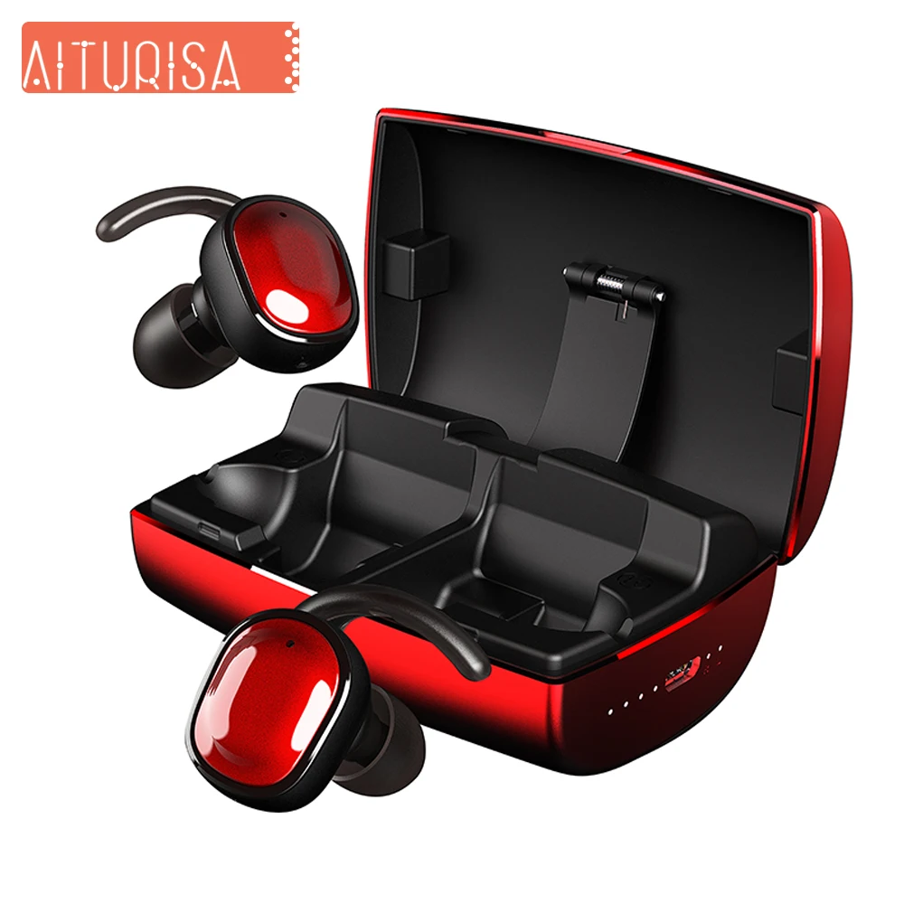 

True Wireless Earbuds Bluetooth 5.0 Headphones with APTX Stereo Audio DSP Noise Cancelling Technology Built-in Mic 60H Playtime