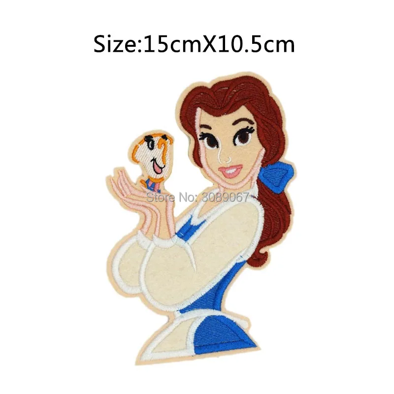 

6" Beauty and the Beast Belle Chip LARGE FELT Applique Patch Iron On TV Moive series Princess shirt tranfer girl kids dress diy