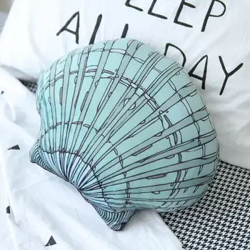 

Shell hug cushion Country style decorative camera props, sofa hugs pillow lumbar Vivid beach shells pillow