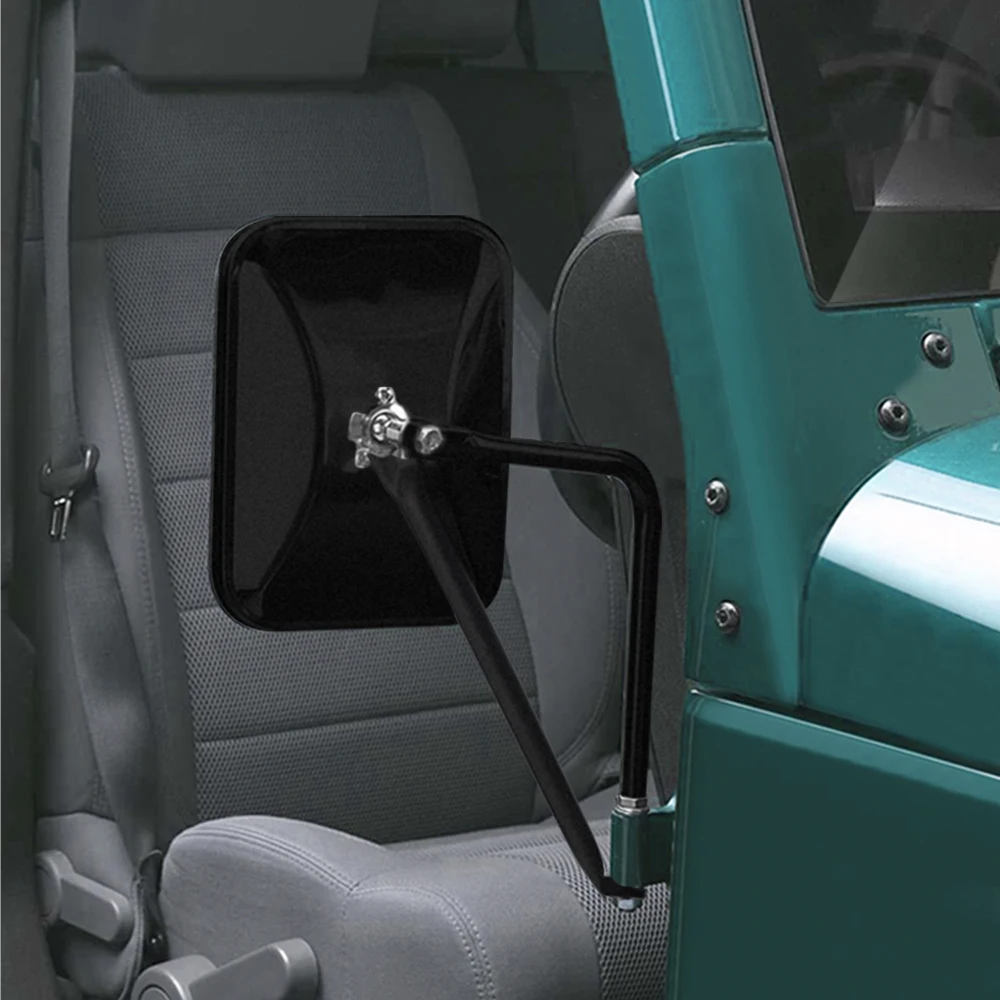 

For Jeep Wrangler JK JKU JL JLU LJ TJ CJ-5 CJ-7 CJ-8 CJ-10 Rearview Mirror Off-Door Side-View Hinge Mirrors Doorless Rectangular