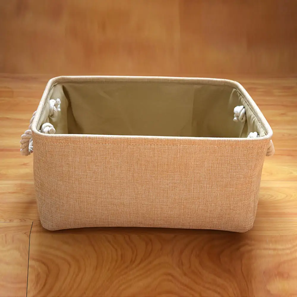 

Flax Basket Basket Clothes Sundries Storage Barrel Desk Organizer Drawer Storage Box For Kids Toy Books
