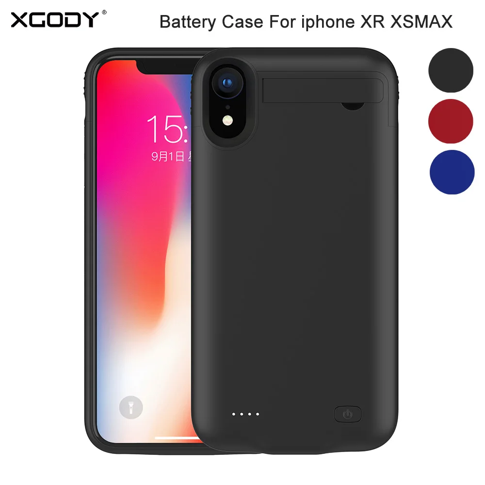 

XGODY 5200mAh Smart Battery Case For iphone XR XSMAX External Battery Charging Case Cover For iphone XR XSMAX With Phone Holder