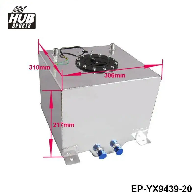 5 галлонов 20л с черным покрытием алюминиевый гоночный/Дрифтинг топливных элементов Бензобак+ уровень отправителя HU-YX9439-20