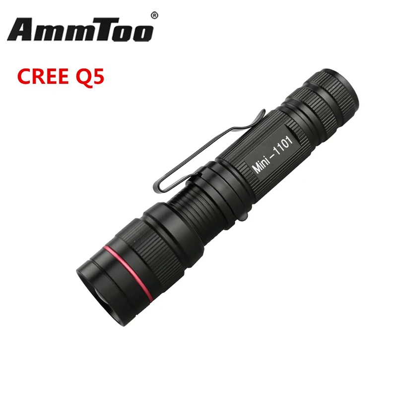 Портативный светодиодный фонарик масштабируемый фокус Lanterna 800LM CREE Q5 черный