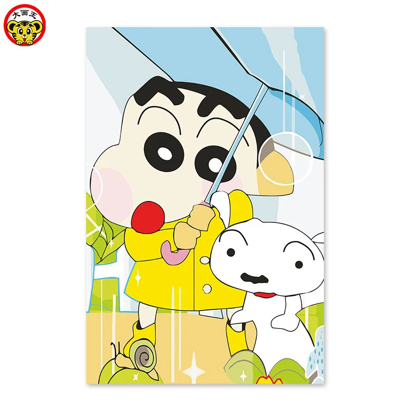 Painting By Numbers Art Paint By Number Light Rain Crayon Shinchan White Dog Diy Oil Draw On The Cloth Draw Drawings Drawing Paintingdraw Digital Aliexpress