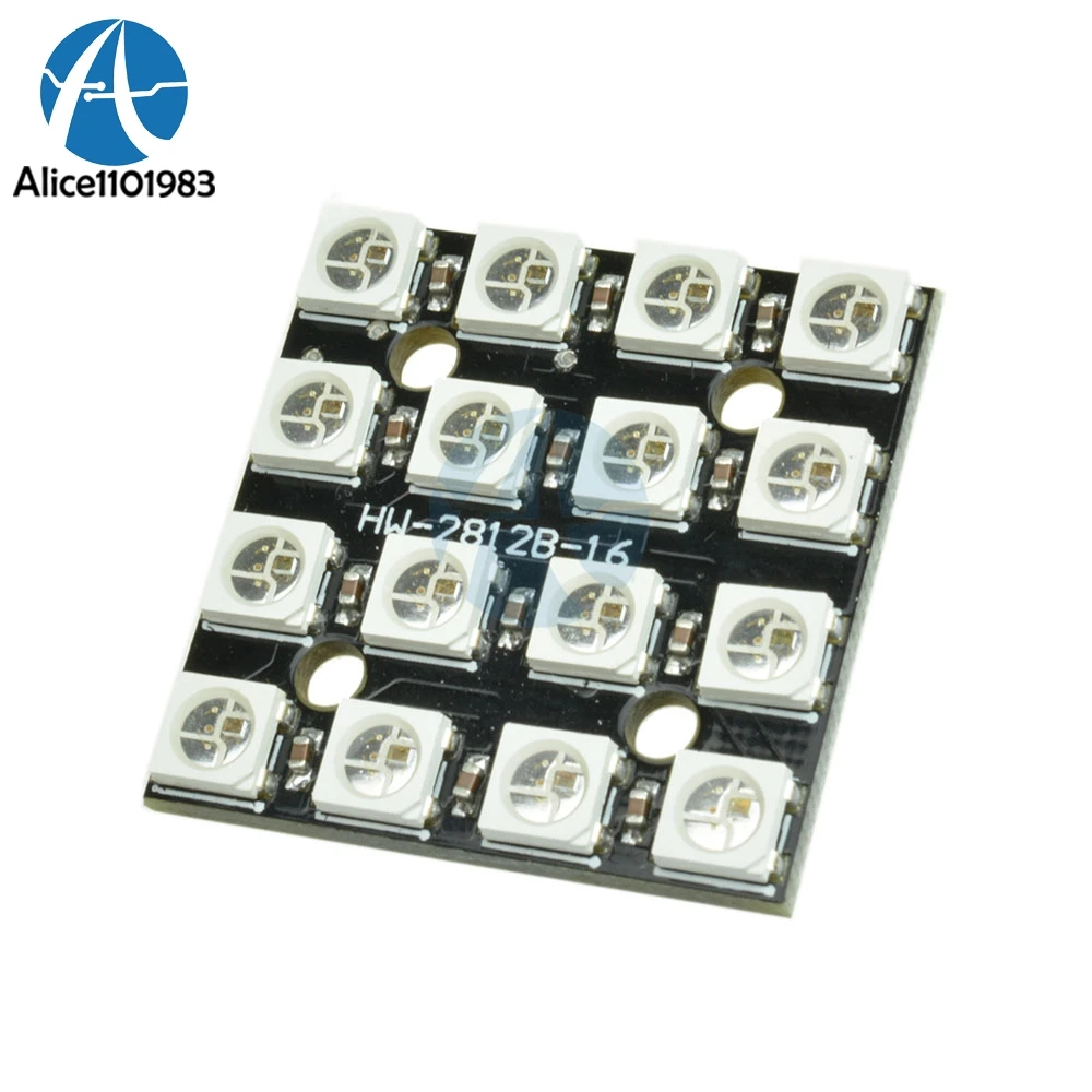 

16 Bits LED RGB Lamps WS2812B WS2812 5050 RGB LED With Integrated Drive Board Module Drivers For Arduino