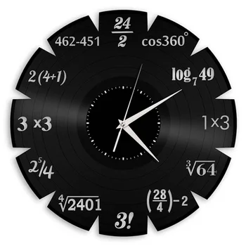 

Math Wall Clock Modern Design Kids Clocks for Bedroom Vinyl CD Record Wall Watch Home Decor Silent 12 inch