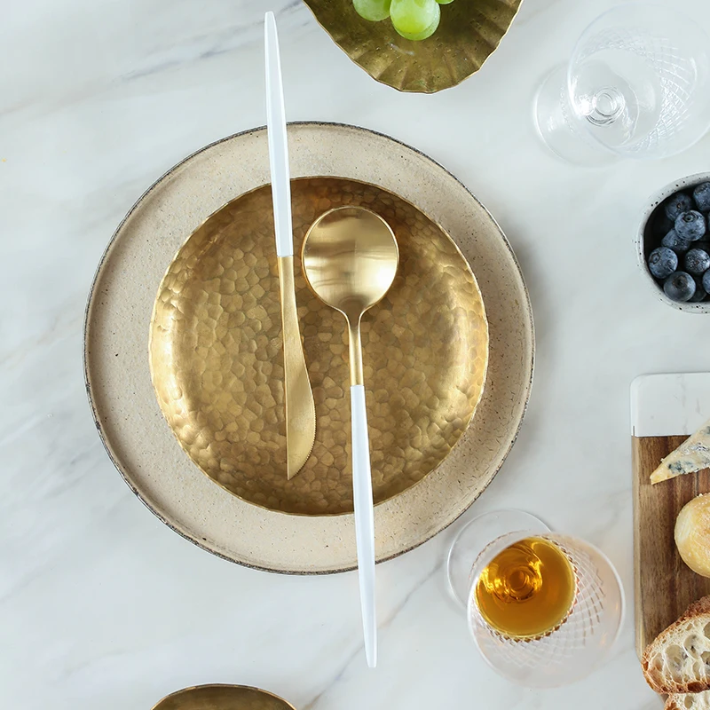 Золотой медный металлический органайзер для тарелок поднос для снэков поднос роскошный художественный дизайн домашний декор