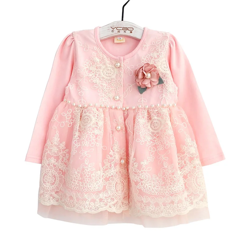 

Baby Girls Jackets Outerwear 2017 New Spring Autumn Kids Clothes Lace Flower Cotton Infant Baby Girls Tops 0-3Y DQ570