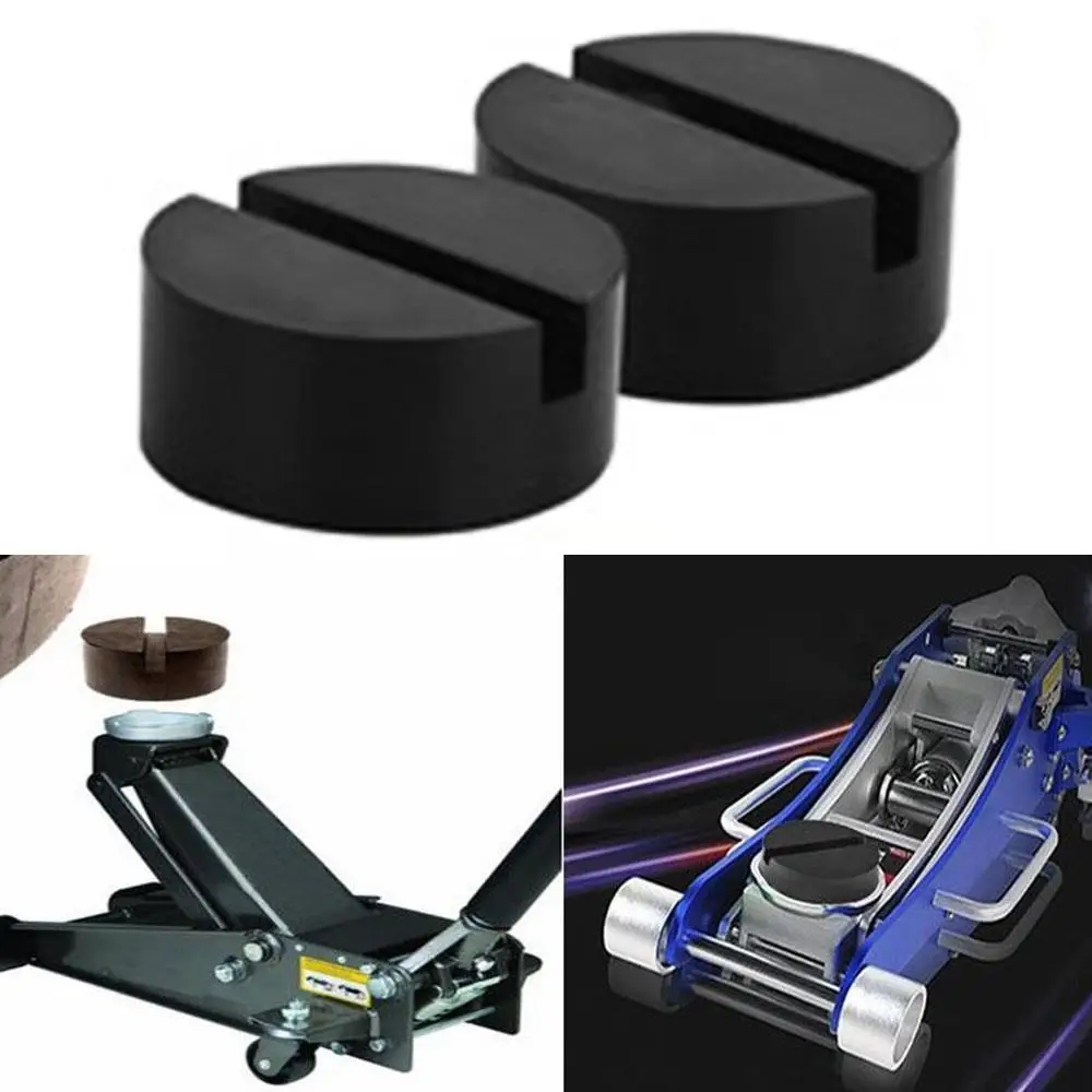 2Pcs Black Rubber Durable Practical Jacking Point Pad Jack Stand Jack