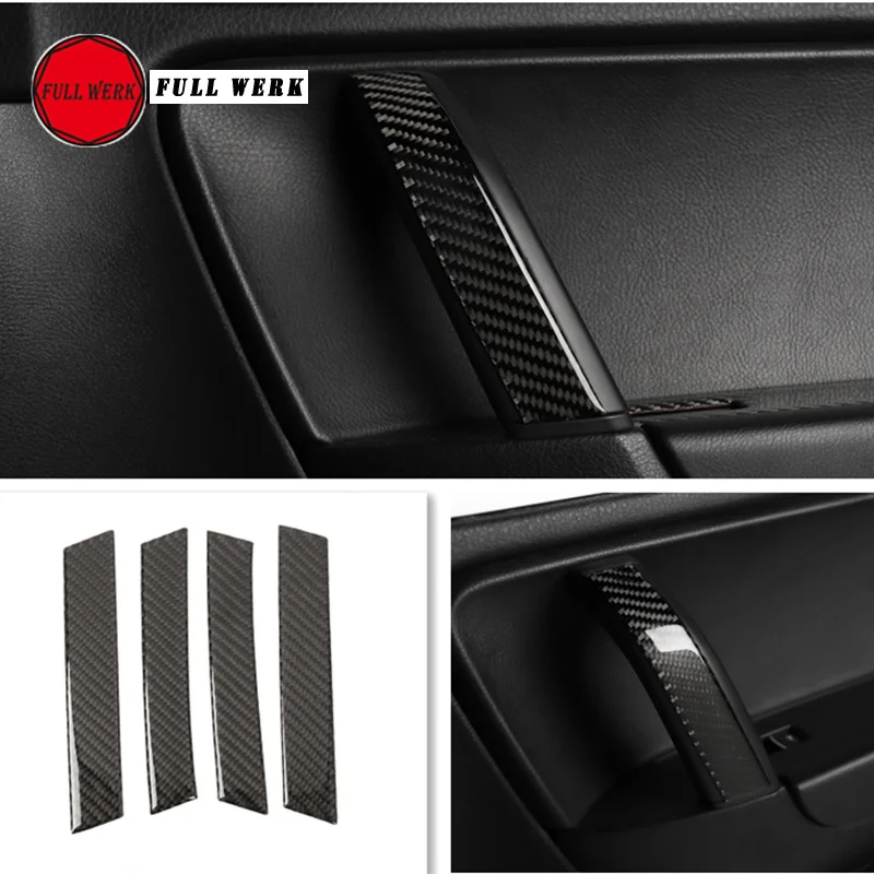 Carbon Fiber Decal Car Center Control Panel Trim Decoration Cover Sticker for VW Touareg 2011-17 Interior Mouldings Accessories - Название цвета: Inner Door Handle Co