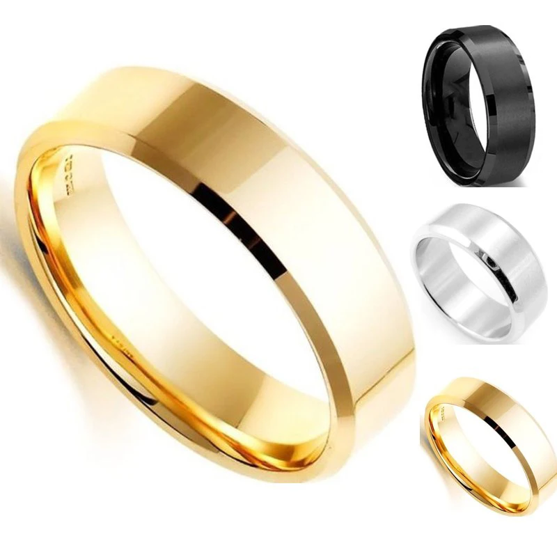 

QCOOLJLY New Promotion 1pc 6MM Titanium Band Brushed Wedding Stainless Steel Silver Plated Men Women's Solid Ring Size 7-10