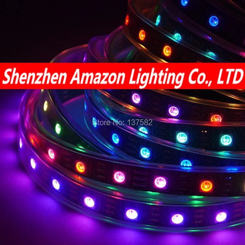 5 м WS2812B Smart пиксель rgb led strip черный/белый PCB 30/60 светодиодов/м WS2812 IC, WS2812B/M 30/60 пикселей IP30 IP67 DC5V