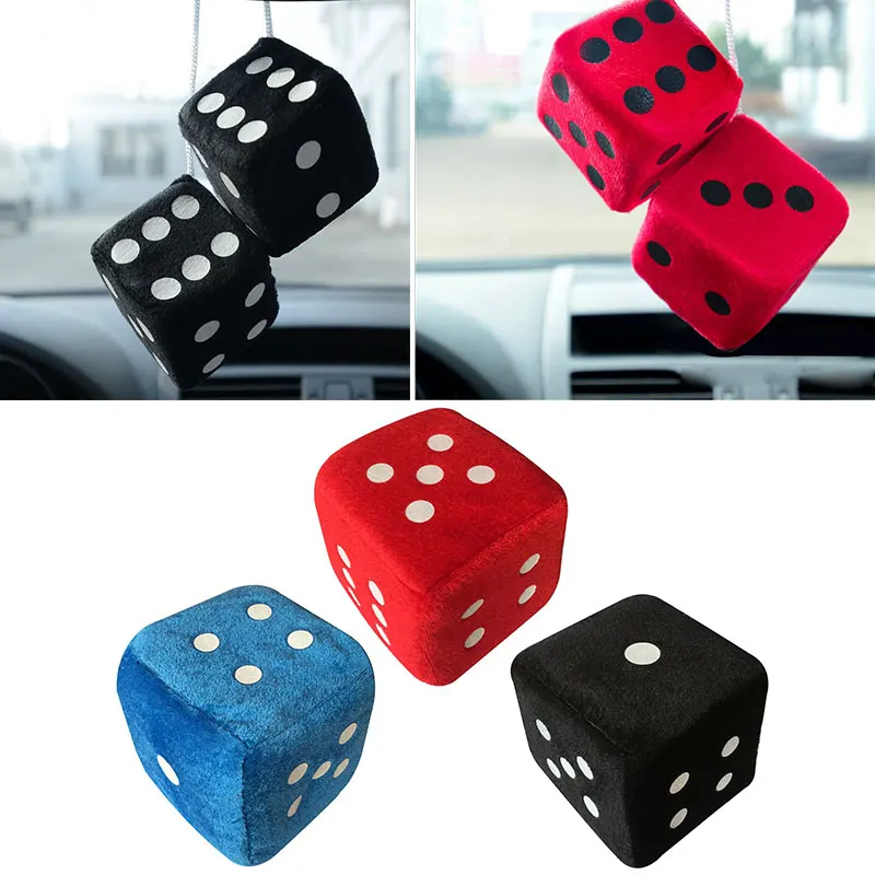 

Vehemo Multi-Color Plush Dice Charms Ornaments Auto Plush Dice Gift Car Plush Dice for Car Pendant Accessories Vehicle
