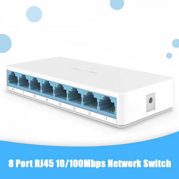 

5/8 Ports High Speed Mini LAN Switch Network Switch RJ45 Mini Fast Ethernet Switch Network Hub Splitter 10/100Mbps For Monitor