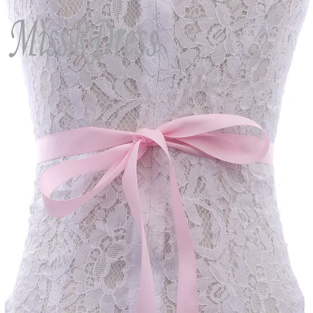 MissRDress Rhinestones Wedding Belt Handmade Pearls Bridal Belts Silver Crystal Flower Bridals Sash For Women Prom Dresses JK835 Pink