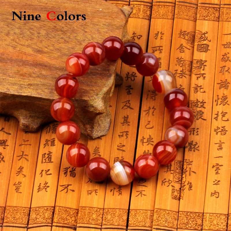 

Fashion natural stone love orange beads bracelet 6 8 10 12MM choose retro charm round chain beads bracelet girlfriend gift SL099