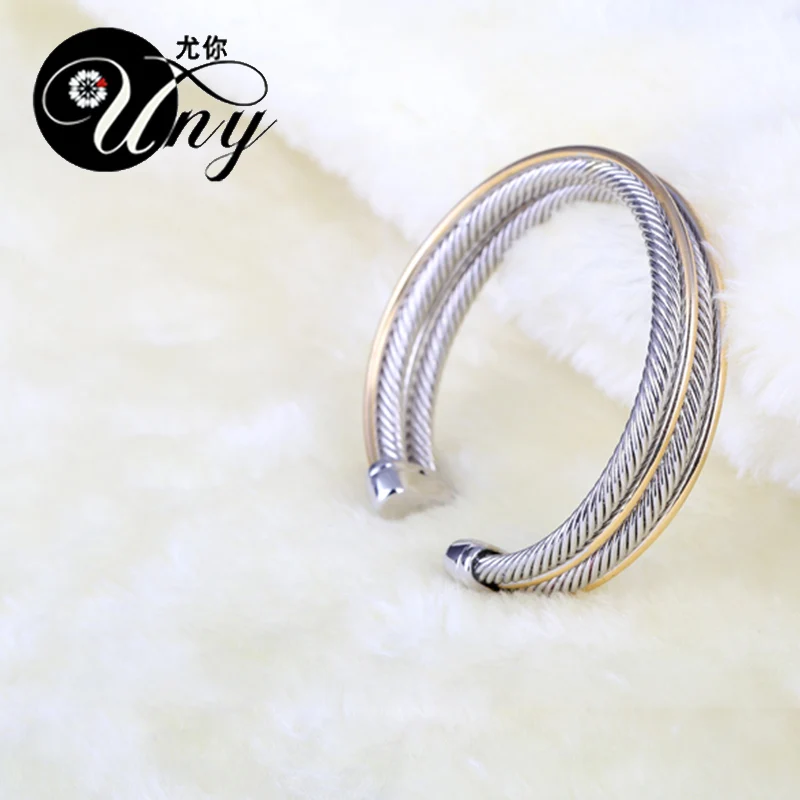 UNY Bracelet Vintage Twisted Cable Wire Bangle Fashion Brand Antique Designer Bracelets Unique Christmas Free Ship Cuff Bangles