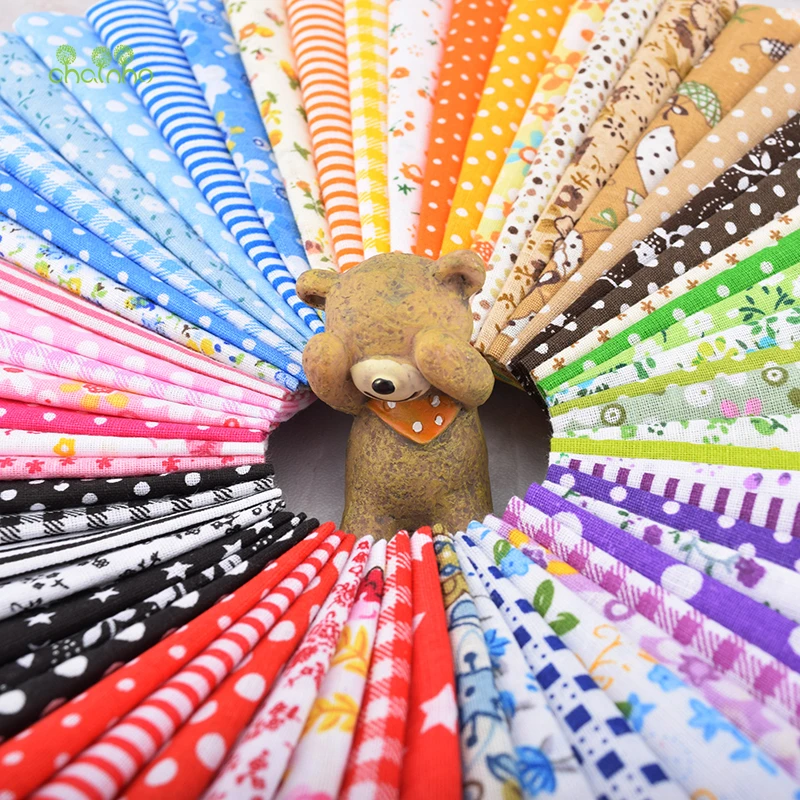 Ceny Chainho, 60 sztuk partia, ColorfulThin gładka tkanina bawełniana Patchwork dla majsterkowiczów pikowania i szycia, tłuszczu ćwiartki pakiet tkanki Tela materiał,