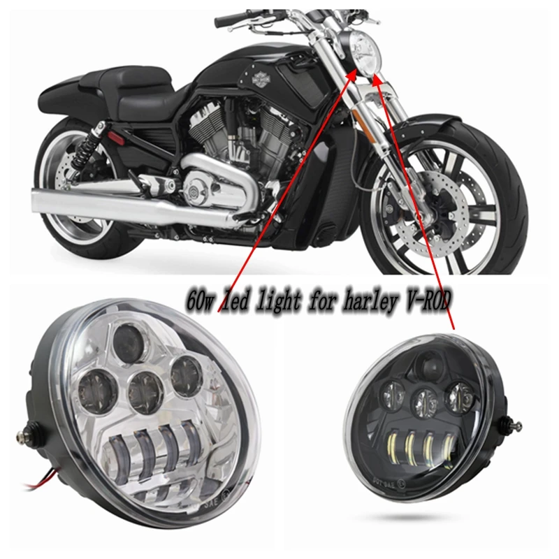 DOT Approved For Harley V Rod VROD VRSCA VRSC Headlight VRSC/V ROD LED