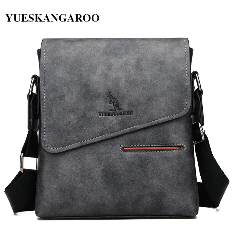 Kangaroo Luxury Brand Vintage Men Shoulder Bag Leather Messenger Bag Waterproof Office Business Crossbody Bag For Male Handbags