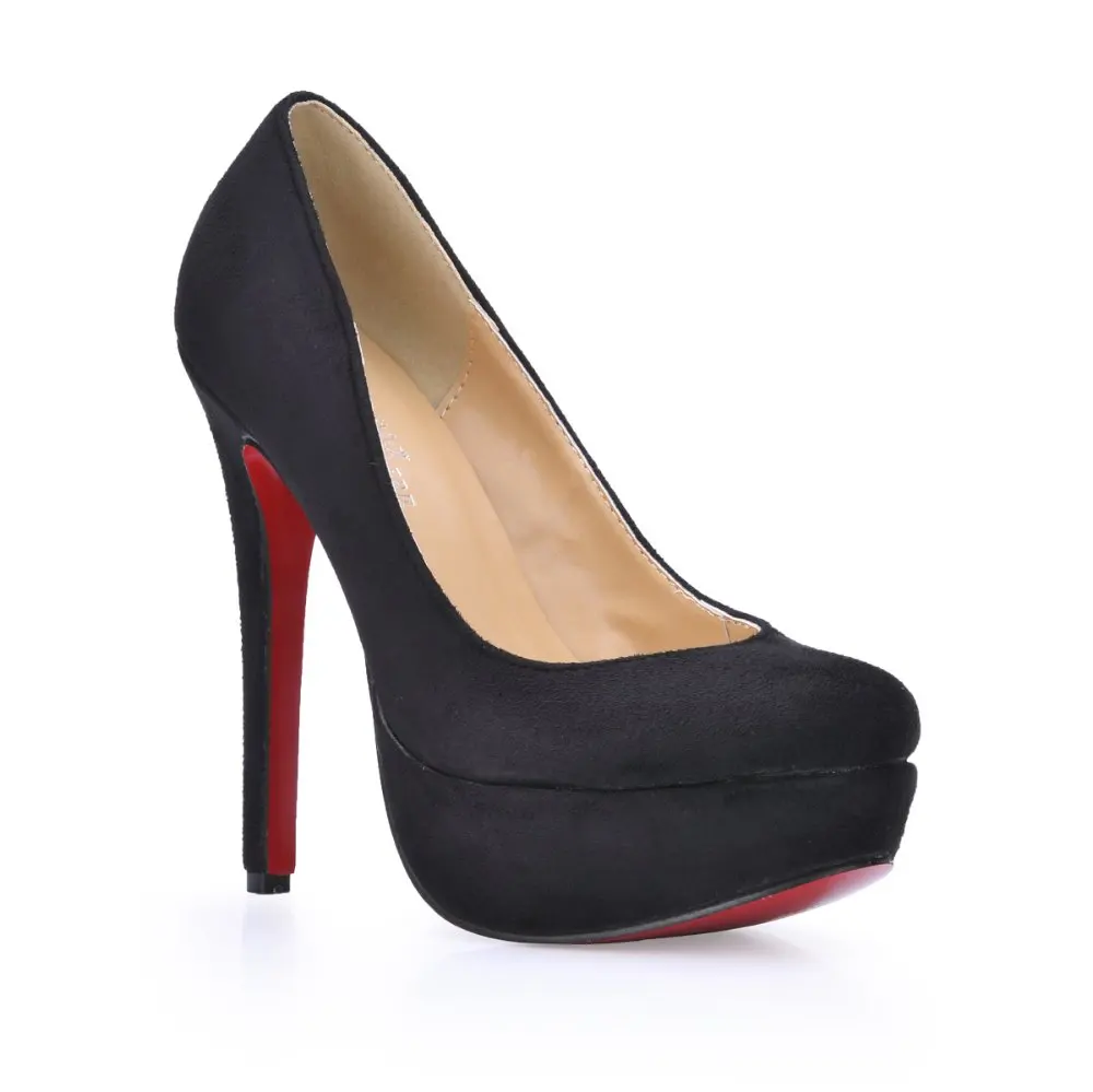 Black Suede Red Sole Women High Heel Shoes Free / Drop Shippingheel