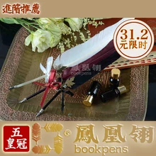 Модная винтажная перьевая ручка с перьями, набор перьевых ручек, держатель для ручек