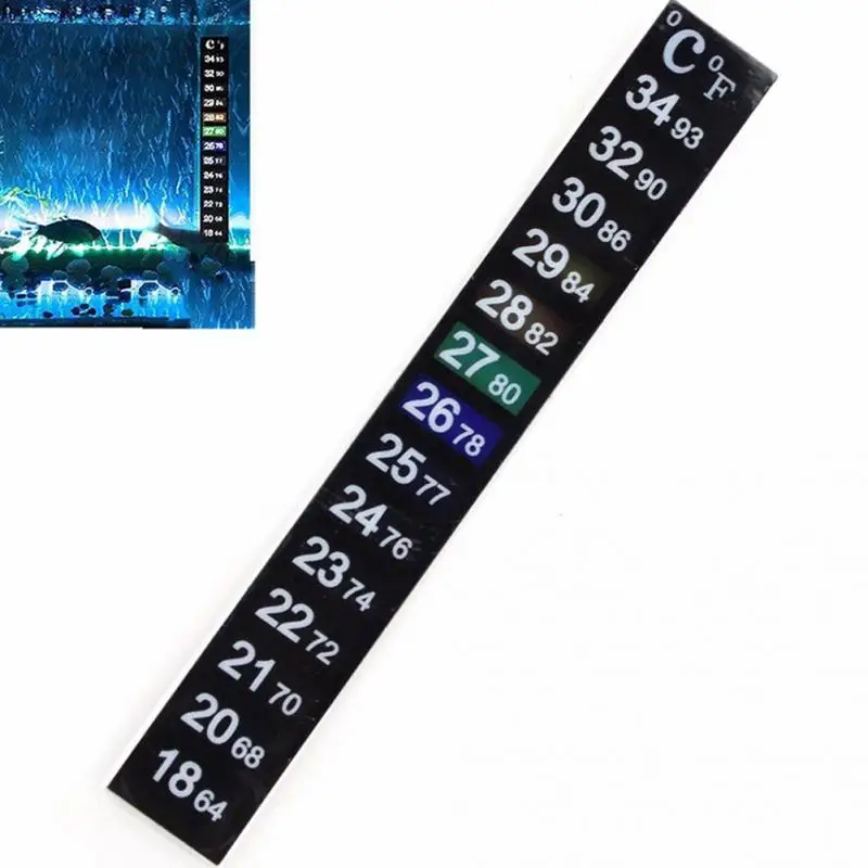 

Aquarium Fish Tank Dual Scale Liquid Thermometer Temperature Sticker Stick-on Fahrenheit Digital LCD Adhesive Strip Sticky
