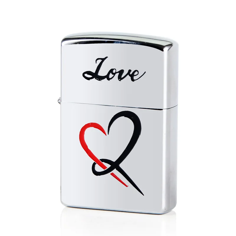 

Love creativity pure copper kerosene windproof lighter, Metal lighter Gift lighters for men.