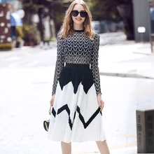

Runway Dress 2018 Summer Women High Quality Elegant Slim Hollow Out A-line Lace Midi party uniformal Dress self portrait dress