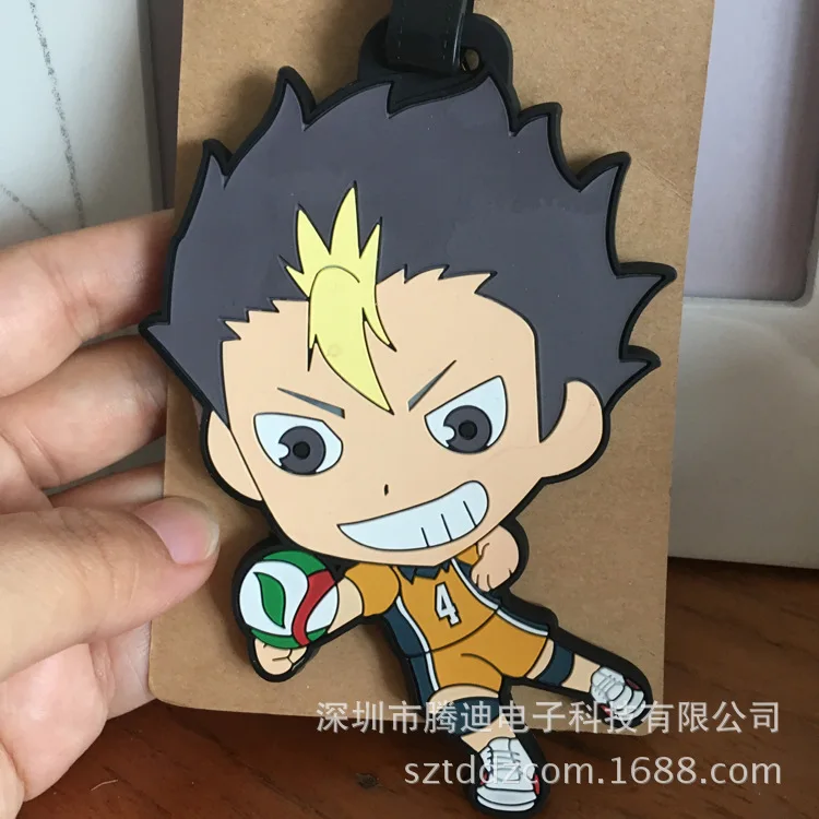 Haikyuu мультфильм ПВХ косплей брелок креативный мягкий резиновый багажная бирка посадочный талон сумка бирки подвесные мешки с орнаментом аксессуары