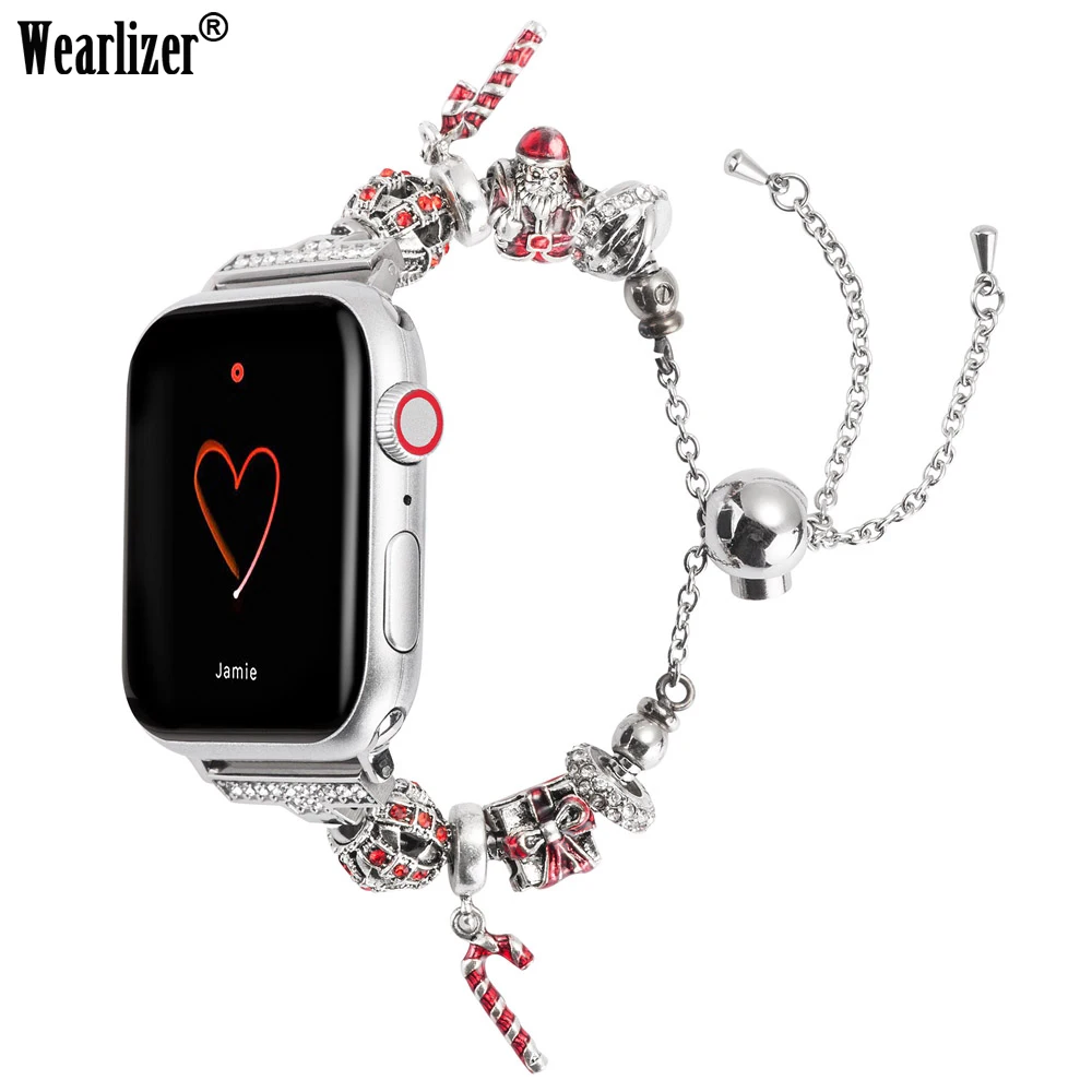 Ремешок Wearlizer для Apple Watch Band 42 мм 38 44 40 модный дизайнерский браслет из нержавеющей