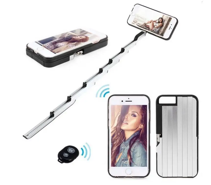 3 in 1 Handheld Selfie Stick phone case For iPhone 6 6s 6S plus