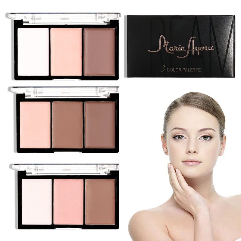 

3 Colors Highlight Palette Set Cream Contouring Face Corrector Stereo Makeup Contour Cream Shadow Palette Highlighter Shadow New