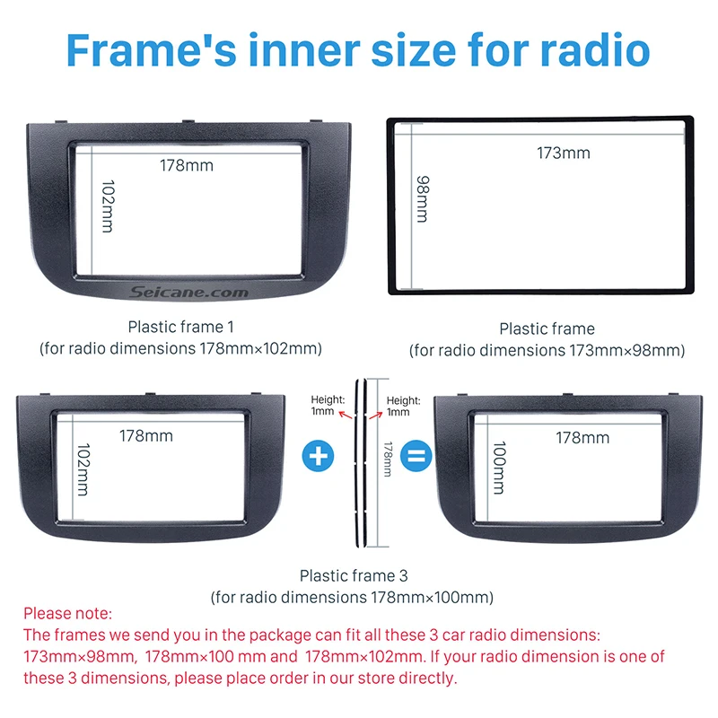 Seicane 173*98 178*100 178*102 мм Установить Рамки 2Din окружении отделкой Панель комплект автомобиля DVD стерео Фризовая для 2007 Mitsubishi Colt
