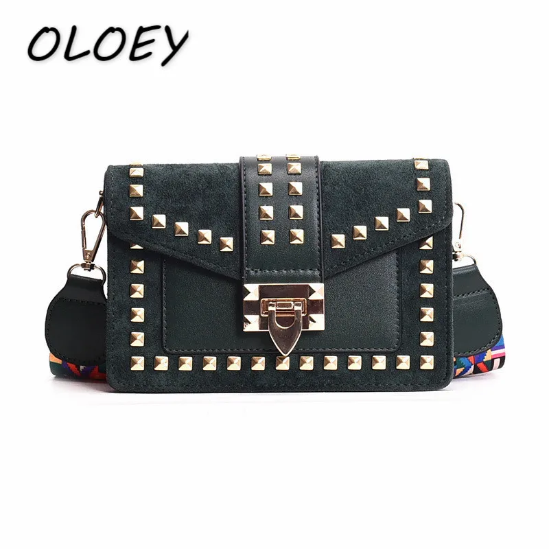 2019 جديد الكتف واسعة حزام صغيرة صندوق مربع الأزياء برشام Crossbody حقيبة الإناث أكياس حقيبة ساعي النساء للنساء!