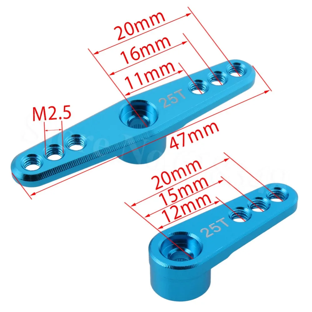 CNC металлический алюминиевый рулевой сервопривод рупора 25T зуб для стандартных сервомоторов, подходит MG995 MG946R MG996R S3003
