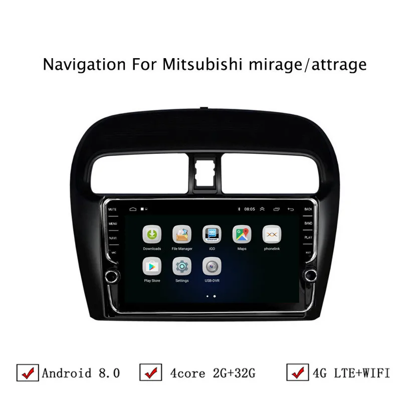 9 &quotAndroid 6 0/8 1 Автомобильная dvd навигационная система для Mitsubishi Mirage Attrage