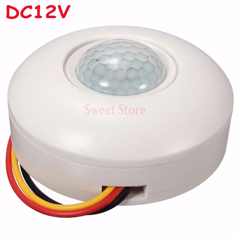 High sensitivity 12VDC ceiling mounted PIR motion sensor light switch time-delay PIR Ceiling Occupancy Motion freeshipping (5)