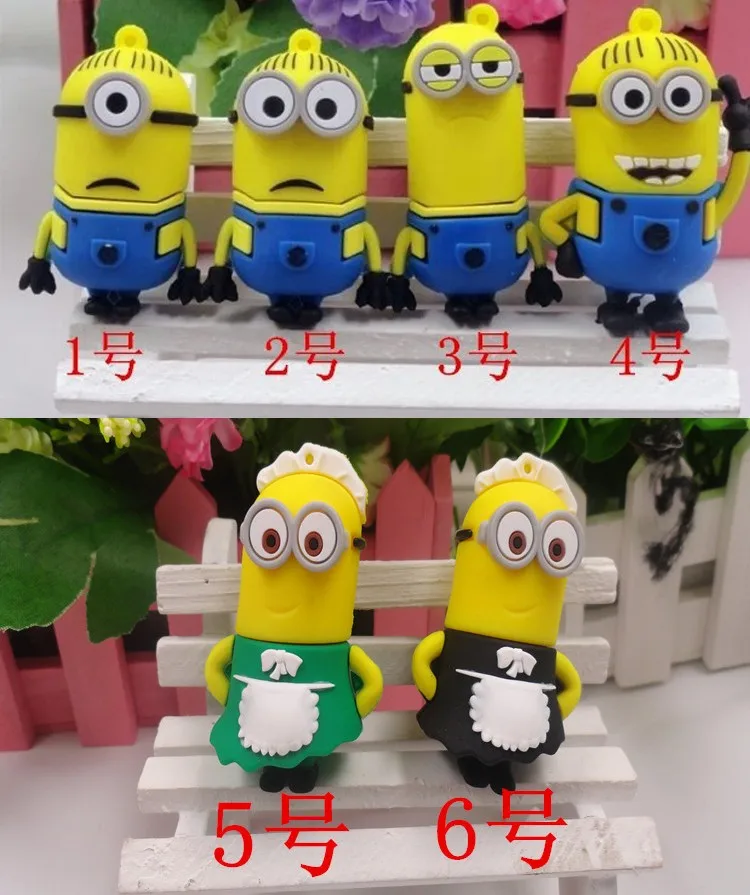 Мода Мультфильм Гадкий я usb флэш-накопитель usb pendrive usb stick 64 ГБ 32 ГБ pendrive 4 ГБ 8gb16gb флэш-накопитель памяти stick