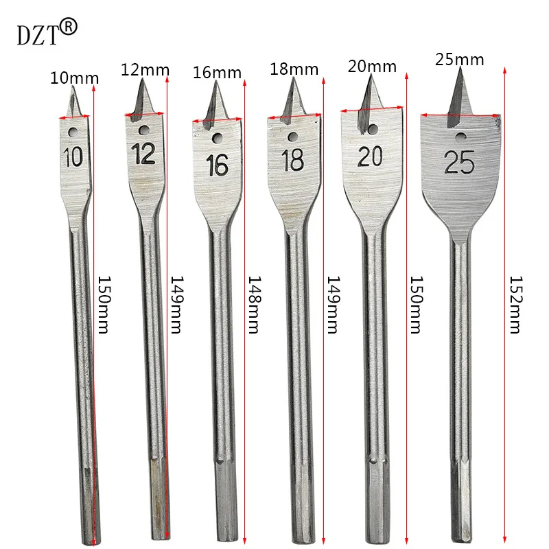 1 Набор 10-25 мм DIY деревообрабатывающие сверла инструменты промышленные Лопата весло плоское дерево Сверло DIY деревообрабатывающее плоское сверло