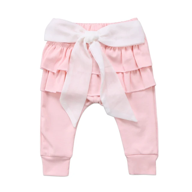 Infant Baby Girl Toddler Kid Pants Long Trousers Bowknot Pants Casual