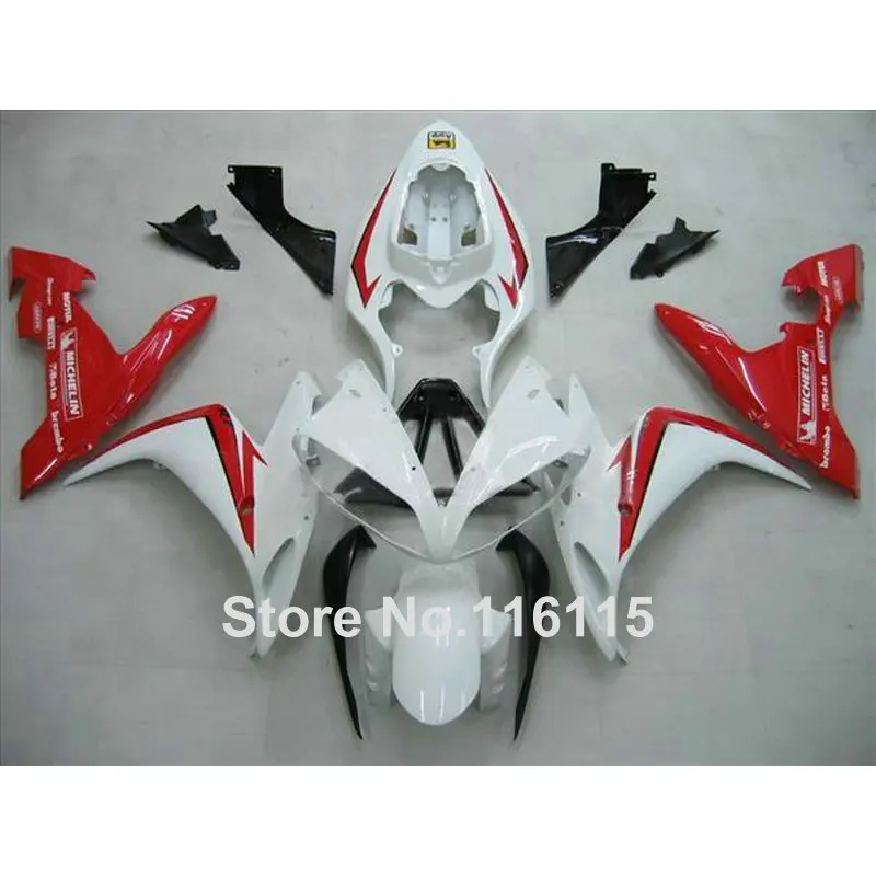 HOT fairing kit for YAMAHA YZF R1 2004 2005 2006 white red black high grade fairings set 04 05 06 3287 Full injection | Автомобили и