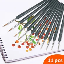 11 шт. шерсть ласки тонкая ручка-закладка разный размер наконечник кисть Набор художника Гуш акварельный акрил, масло краска ing кисть Pinc