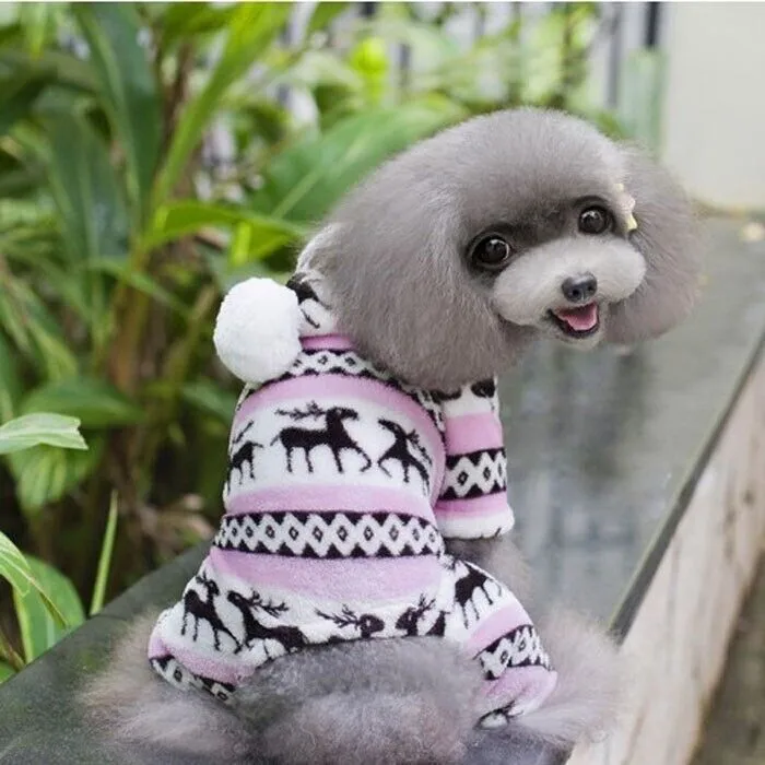 

Fashion chrismas dogs Warm Clothes Puppy Jumpsuit Hoodie Coat Doggy sweatshirt Apparel sudaderas perros yorkshire terrier